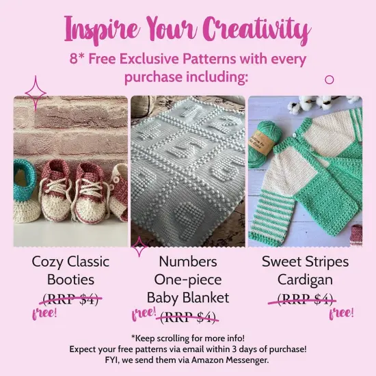 Cotton to The Core Cotton Yarn for Crocheting, 6 Skeins, 852Yds/300G, Free Patterns - Soft Baby Yarn for Knitting - 3 DK Light Worsted Weight - Jean Blue {3}