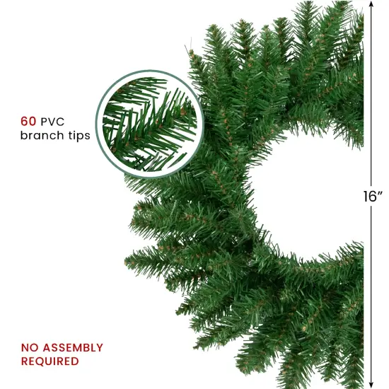 Northlight Winona Fir Artificial Christmas Wreath - 16"- Unlit Green {4}