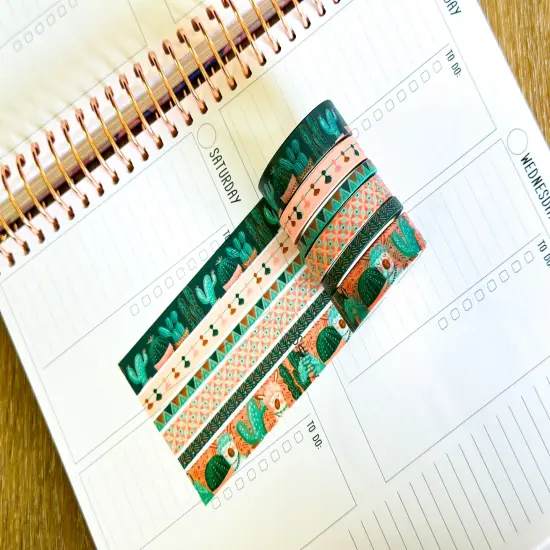 Llamas Green Mint Pink Boho Washi Tape Set March 2025 - W128 {2}