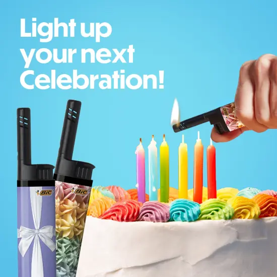BIC EZ Reach Candle Lighter, The Ultimate Lighter with Extended Wand for Grills and Firepits (1.45-inch), Celebrations Series, 6 Count Pack (Assortment of Colors May Vary) {4}