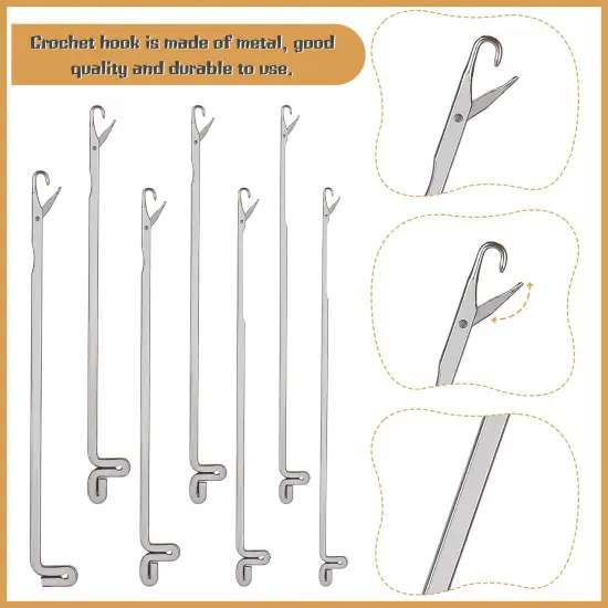 7 pcs Latch Crochet Hooks Sewing Needles DIY Weave Knitting Tools for Revamping Sweater or Socks {5}