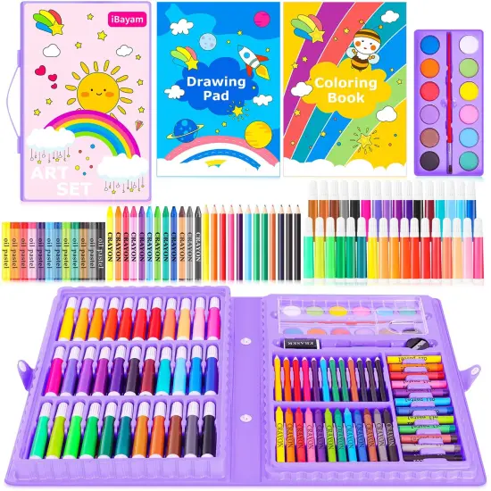Aesthetic Cute Preppy Stuff School Supplies, 149-Pack Drawing Kit Coloring Painting Art Set Gifts Box for Girls Boys Teens, Arts and Crafts for Kids Girls Boys, with Drawing Pad, Coloring Book {2}