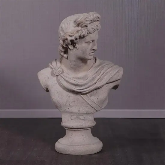 Apollo Stone Bust Life Size Statue {6}