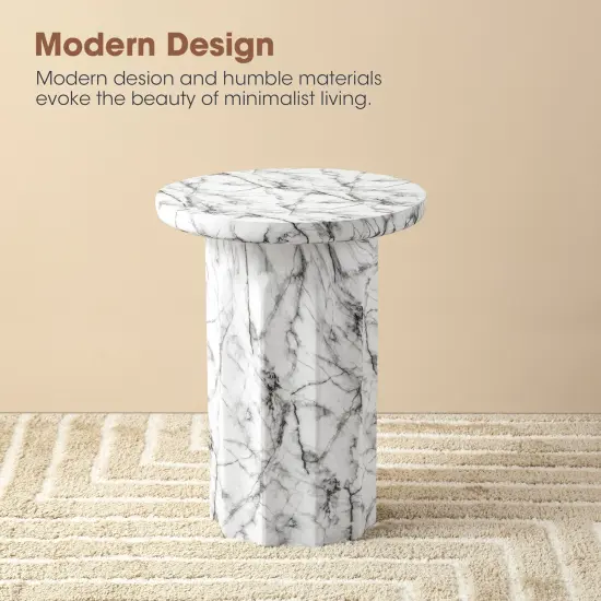 Modern MGO Faux Marble Side Table / End Table {4}