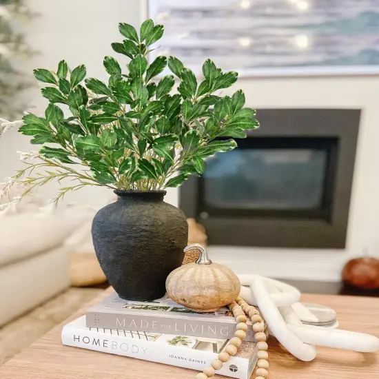 3PCS Artificial Greenery Stems 31.5 Inch Faux Branches for Vase Fake Pittosporum Tobira Leaves Branches Long Stems Plants Leaf Bushes for Floral Arrangement Bouquets Party Wedding Home Decor Green {4}