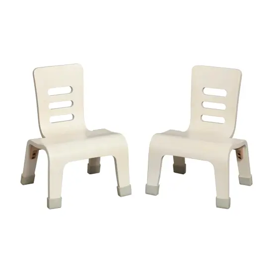 Bentwood Chair, 8in Seat Height, Stackable Seats, 2-Pack White Wash {1}