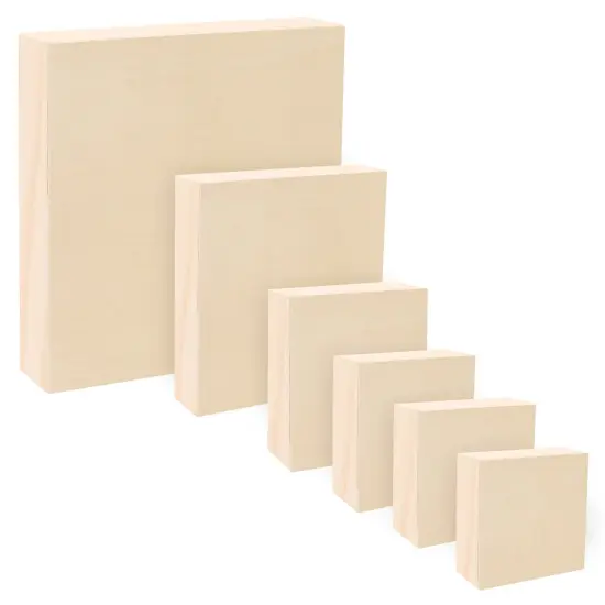 Da Vinci Pro Birch Wood Panel 1-5/8" Deep &ndash; Bundle of 6 Square Panels - Fine Textured, Warp Resistant, Lightweight & Rigid &ndash; Perfect for Mounting Sanded Pastel or Watercolor Paper, Linen or Canvas {1}