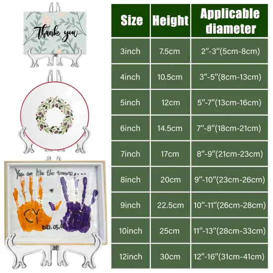 12 Pack 6 Inch Clear Plastic Easels or Stand/Plate Holders to Display Pictures or Other Items at Weddings, Plate Stands for Home Decoration, Birthdays, Tables {6}