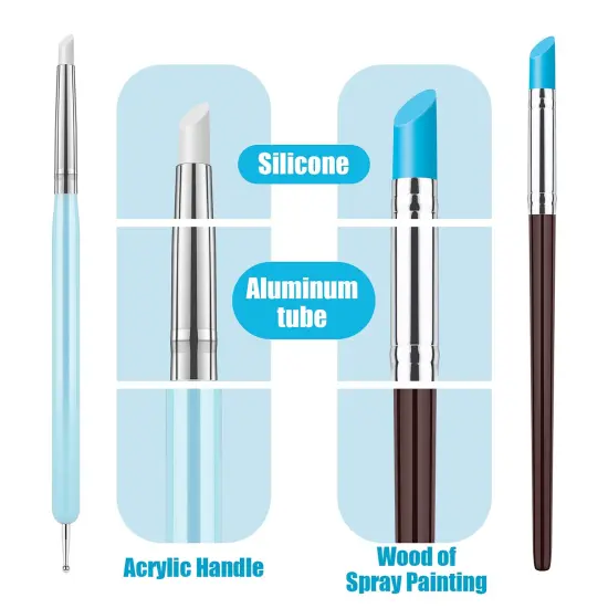 10Pcs Silicone Clay Sculpting Tool, Modeling Dotting Tool & Pottery Craft use for DIY Handicraft, Silicone Brush, Sculpture Pottery, Nail Art {6}