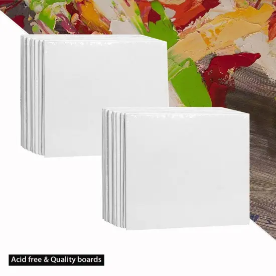 24 Pack Mini Canvas Panels 4x4 Artist Canvas Boards, Double-Wrapped Acid Free Small Art Canvas Value Pack for Oil & Acrylic Painting. {5}