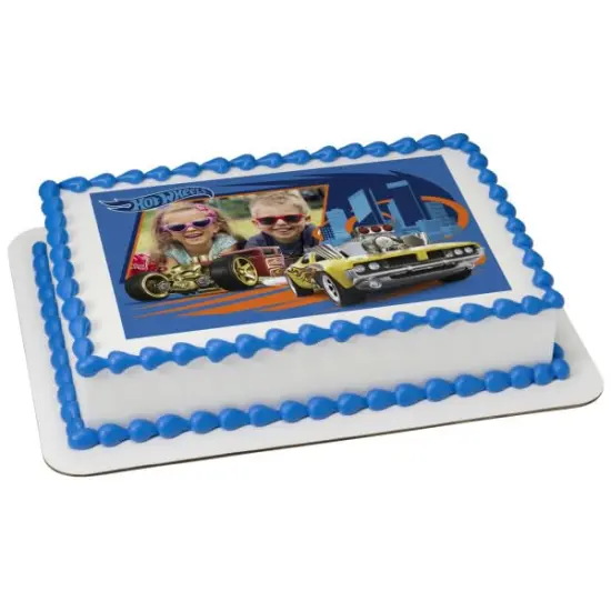 Hot Wheels Take the Road PhotoCake&reg; Edible Cake Topper Icing Image, {2}