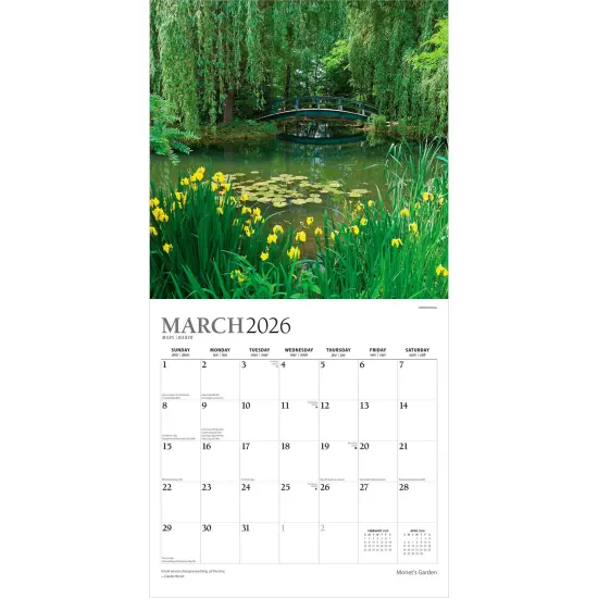 Monet's Garden | 2026 12 x 24 Inch (Hanging) Monthly Square Wall Calendar | Foil Stamped Cover {3}