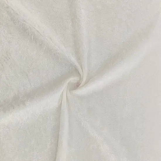 1 Yard Ivory Crushed Panne Velour Fabric 58/60" Wide, 100% Polyester, Luxurious Soft Velvet for Apparel & Home Decor {1}