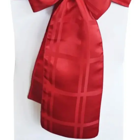 10 Pieces Apple Red Plaid Jacquard Polyester Chair Sashes 7.5"x108" for Elegant Celebrations {5}