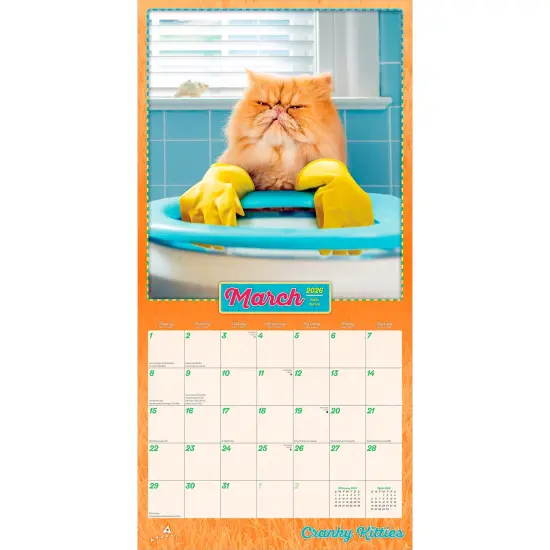 Avanti Cranky Kitties OFFICIAL | 2026 12 x 24 Inch (Hanging) Monthly Square Wall Calendar {3}