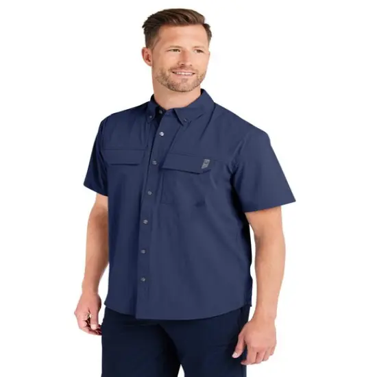 HUK&reg; Men's Creekbed Short Sleeve Shirt Naval academy {4}