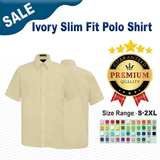Ivory Slim Fit Short Sleeve Polo Shirt {2}