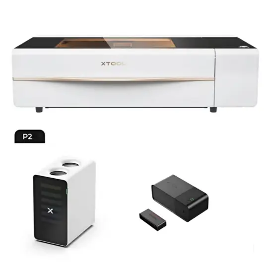xTool P2 55W CO2 Laser Engraver White+Fire Safety Set {1}
