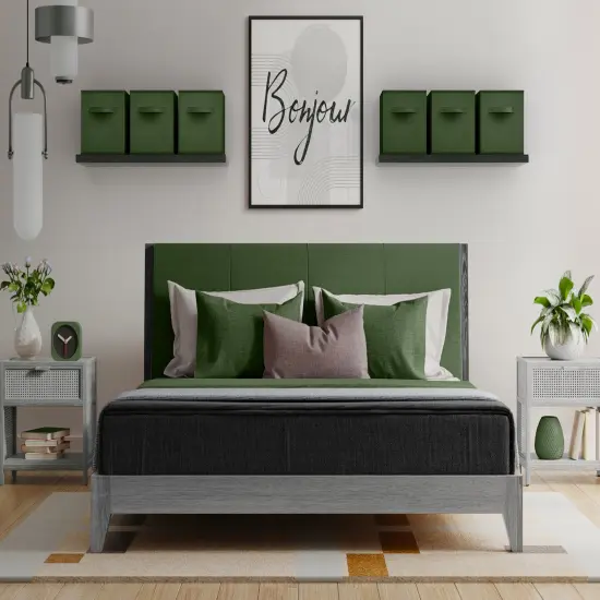 Sorbus Fabric Storage Cube 1 Pc - 11 Inch Foldable Storage Baskets for Shelves and Cubbies Dark green {2}