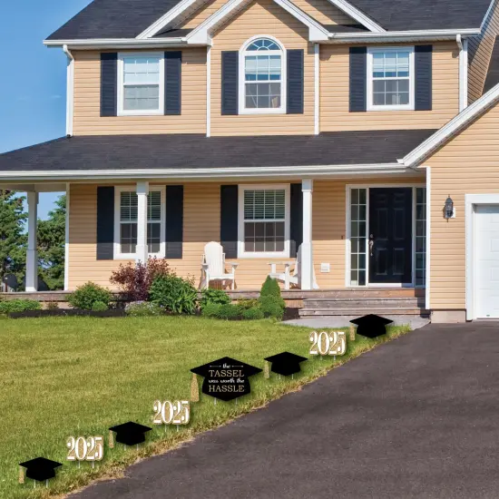 Big Dot of Happiness Gold Class of 2025 Outdoor Decorations - Graduation Yard Signs - Set of 8 {3}