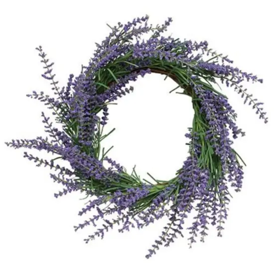 Purple Astilbe and Twig Wreath with Leathery Green Leaves {1}