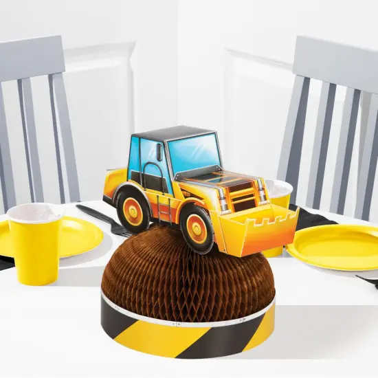 Big Dig Construction Centerpiece 3D Truck Honeycomb Shaped Dirt Pile - 1ct {4}