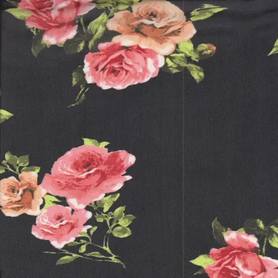 1 Yard High Multi Chiffon Floral Print Woven Fabric Lightweight Sheer 57/58" Width BURGUNDY {4}