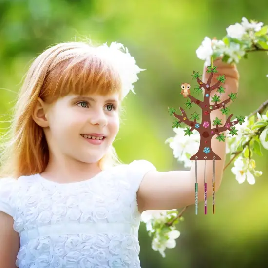 10 Pack Spring Wind Chime Kit for Kids Make You Own Spring Tree Wind Chime Wooden Arts and Crafts for Girls Boys {5}