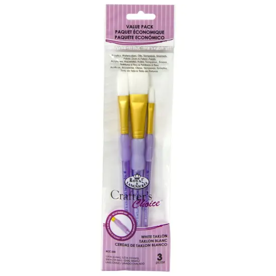 RCC 250 | Crafter's Choice&trade; 3pc White Taklon Oval Wash Brush Set {1}