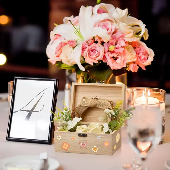 8 Pcs Unfinished Wooden Box for Crafts Unpainted Wood Box with Hinged Lid Front Clasps Plain Jewelry Photo 6.7 x 5.1 x 3.2 In for DIY Make Your Own Gift Keepsake Storage {5}