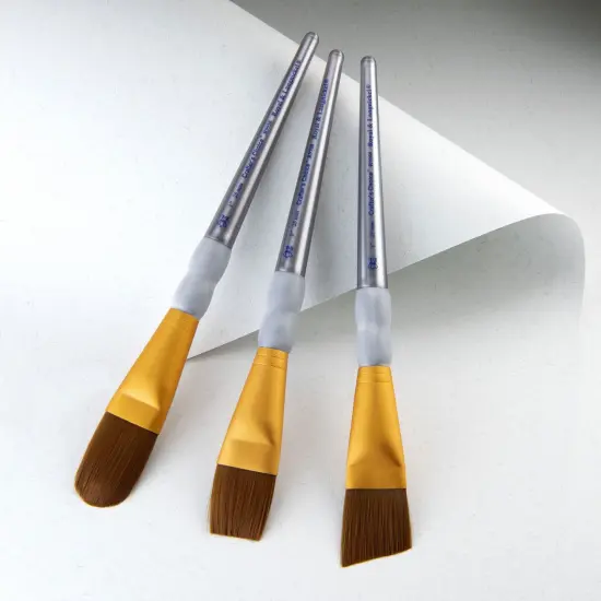 RCC 414 | Crafter's Choice&trade; 3pc Brown Taklon Large Brush Set {6}