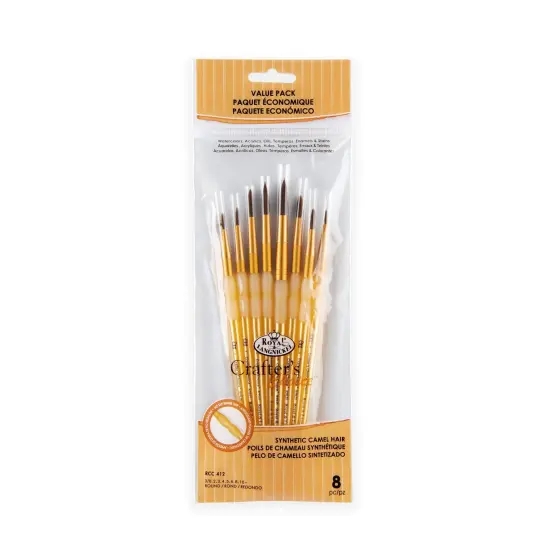 RCC 412 | Crafter's Choice&trade; 8pc Camel Hair Round Brush Set {1}