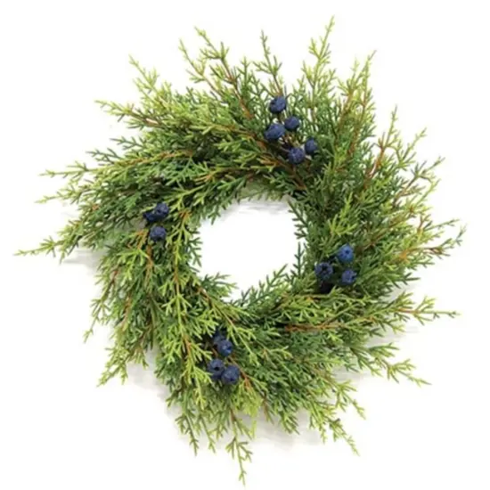 Blue Berry Wreath for Front Door Natural Cedar Greenery Winter Holiday Decor {1}