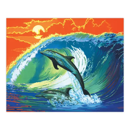 PCL6 | Painting by numbers&trade; 13pc 11" x 14" Dolphins & Surf Canvas Painting Project {2}
