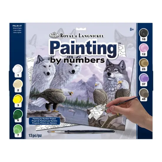 PAL30 | Painting by numbers™ 13pc 11.25" x 13.375" Wolves & Eagles Painting Project {1}