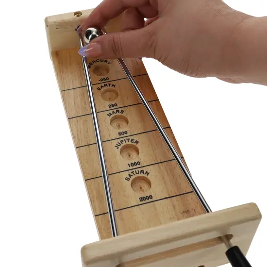 WE Games Mini Shoot The Moon - a Classic 1940's Nostalgia Game - Solid Natural Wood - 9 inch travel version {3}