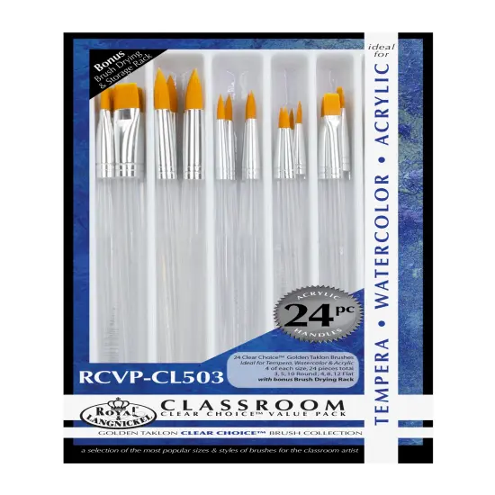 RCVP-CL503 | Clear Choice 24pc Golden Taklon Combo Brush Set {1}