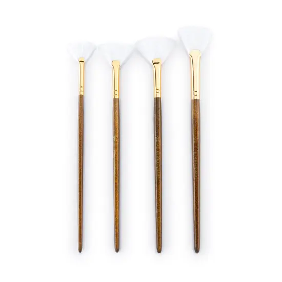 RSET-9166 | 4pc White Taklon Fan Brush Set {2}
