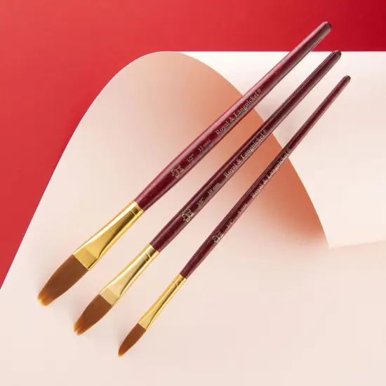 RSET-9140 | 3pc Golden Taklon Filbert Comb&trade; Brush Set {3}