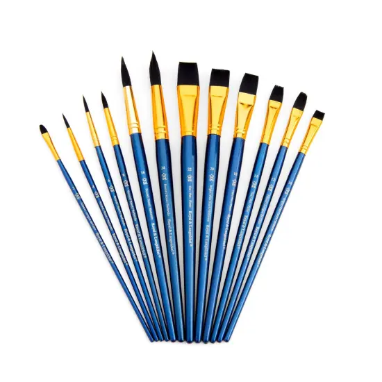 RSET-9302 | 12pc Black Taklon Long Handle Variety Brush Set {2}