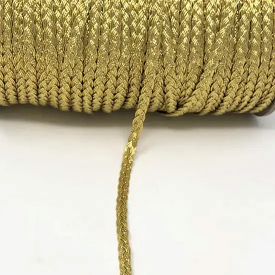 Flat Braid Gold Metallic Trim Full Roll {2}