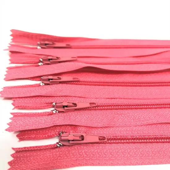 Flamingo Pink Generic Nylon Zippers #3 Coil Closed Bottom {2}