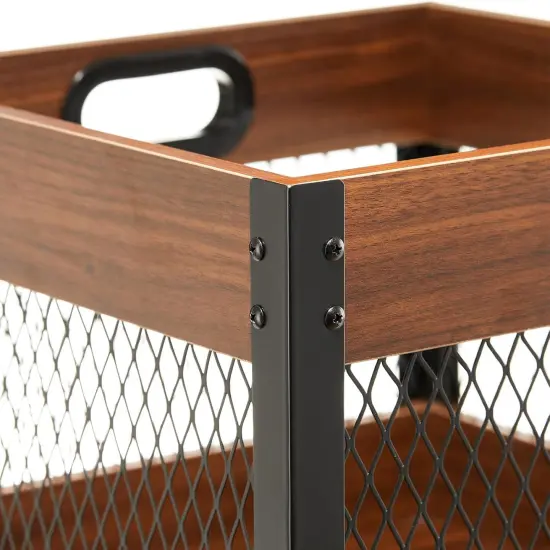 X-cosrack 2 Packs Vinyl Record Storage Crate, Wooden LP Album Shelf Cube Organizer Box {3}