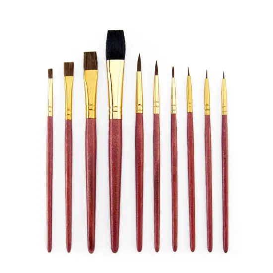 RSET-9152 | 10pc Camel Hair Variety Brush Set {2}