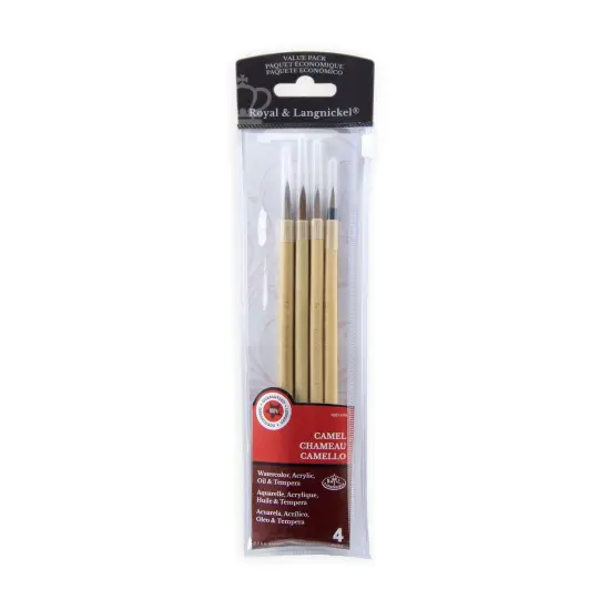 RSET-9149 | 4pc Camel Hair Bamboo Brush Set {1}