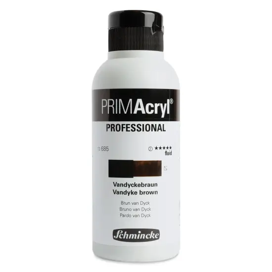 Schmincke Primacryl Professional Fluid Acrylic - Vandyke Brown, 250 ml bottle {1}