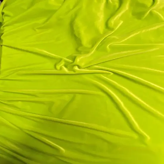 1 Yard Vibrant Lime Green Stretch Velvet Plush Stretch Velour Fabric for Costumes, Apparel, Upholstery & Crafts 58/60 Inch Wide {2}