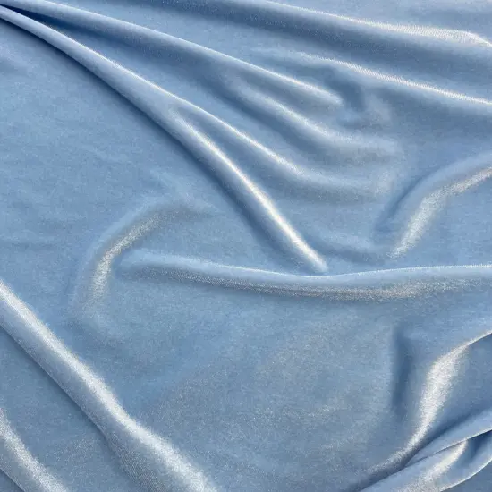 1 Yard Baby Blue Stretch Velvet Fabric for Apparel Costumes Dancewear and Upholstery 58/60 Inch Width {1}
