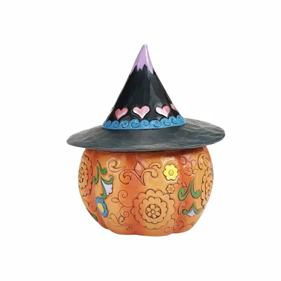 Jim Shore 8.5 Inch All Hallow's Harvest Halloween Figurine , Lighted Halloween Decor Halloween Led Pumpkin Witch Hat Orange {2}