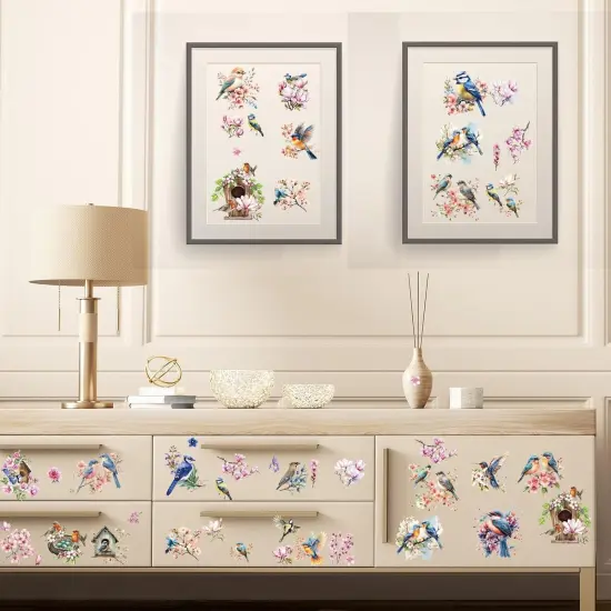 16 Sheets Flower Birds Furniture Decals {3}